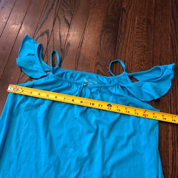 Lilly Pulitzer Girls XL (12-14) Layne Blue Knit Cold Shoulder Top - EUC! - Picture 9 of 11